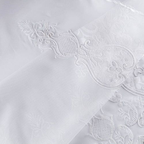 Тюль сетка с вышивкой 529-01-213 молочный