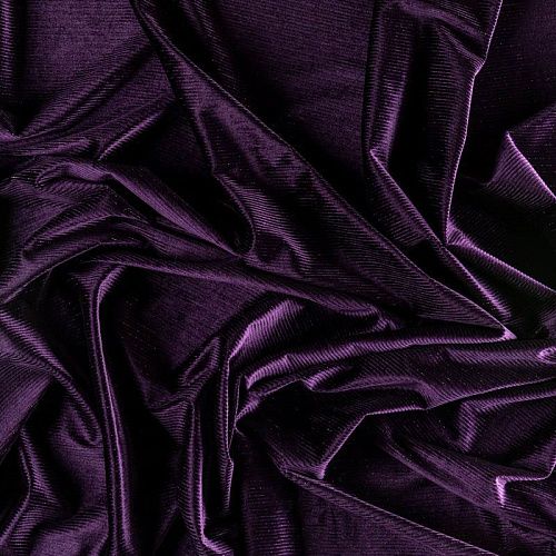 Бархат с люрексом К33-552 баклажановый однотонный