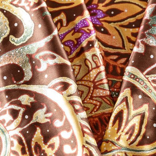 Шелк натуральный К02-241 шоколадный принтованный