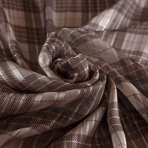 Шифон с люрексом 068-17087 серо-коричневый