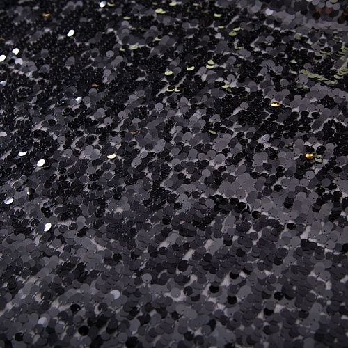 Пайетки на сетке 050-19866 черный