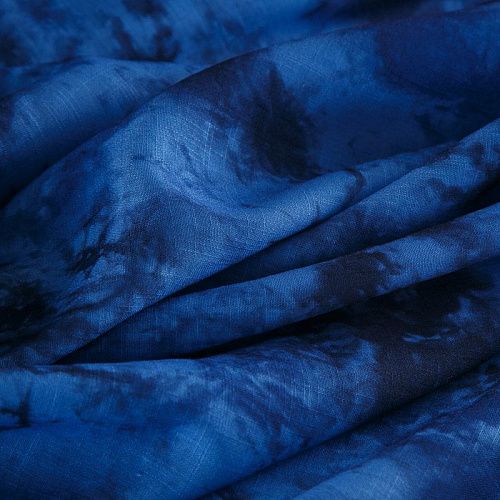 Лен искусственный 035-17444 васильковый принтованный