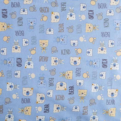 Фланель 060-03544 голубой принтованный