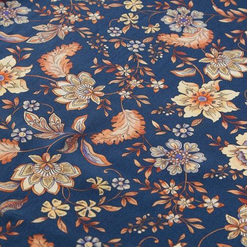 Вискоза 009-12325 темно-синий принтованный