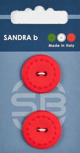 Пуговицы SANDRA 23 мм пластик 2 шт CARD058 красный