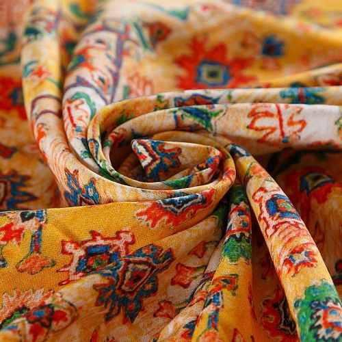 Штапель 069-17637 шафрановый принтованный