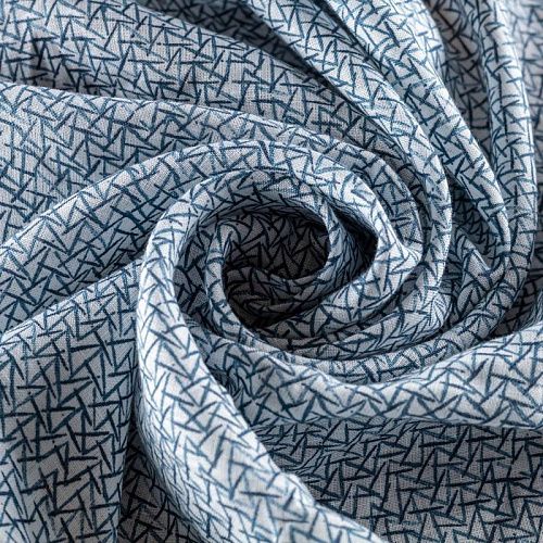 Лен натуральный К36-044 молочный принтованный