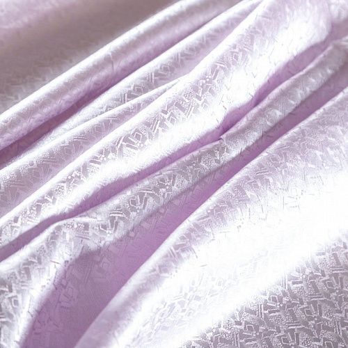 Шелк натуральный К29-289 бледно-сиреневый жаккардовый