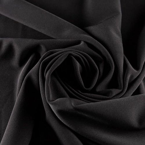 Креп К33-376 черный однотонный