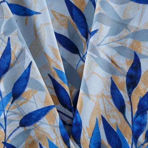 Креп стрейч 026-13861 разбеленный голубой принтованный