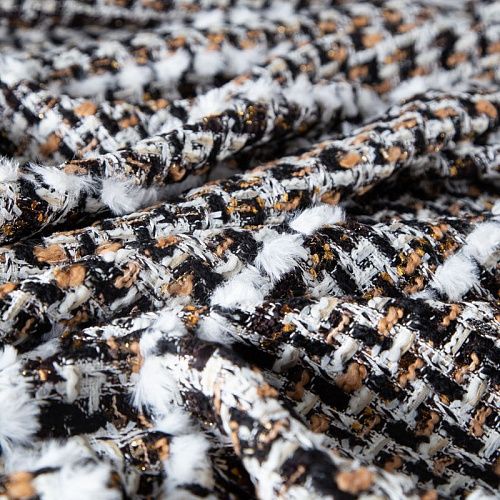 Твид шерстяной 052-19806 молочно-карамельный мультиколор