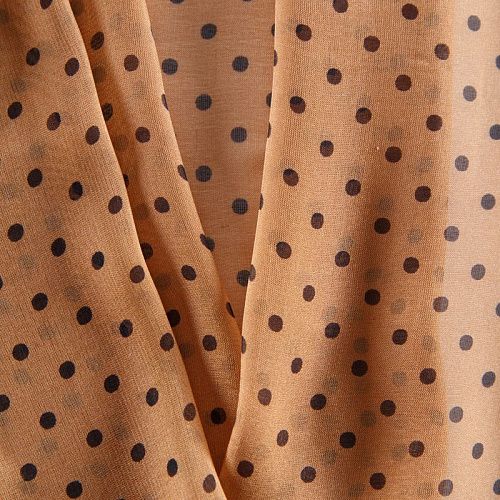 Шифон шелковый 068-12211 карамельный принтованный