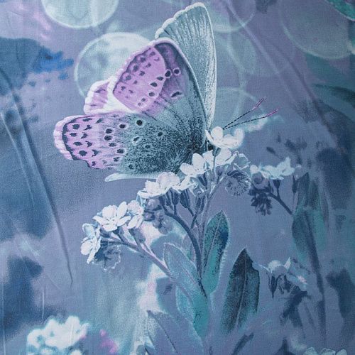 Сатин ш. 220 см 007-13360 серо-синий принтованный