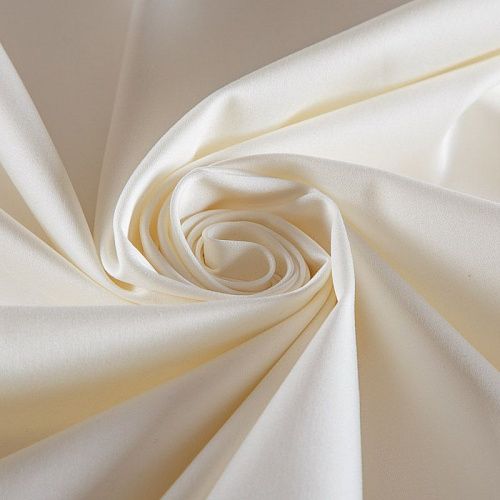 Сатин-коттон стрейч 063-17074 молочный однотонный