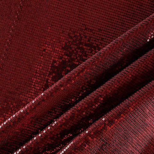 Ткань с пайетками 055-03035 багровый однотонный