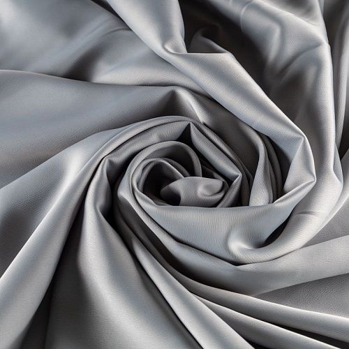 Креп-сатин К33-846 стальной однотонный