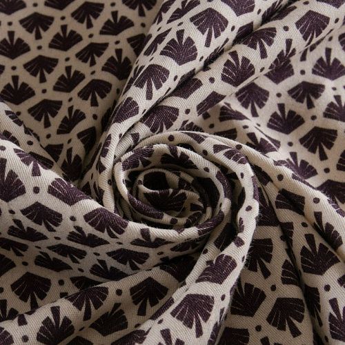 Коттон стрейч 063-12070 молочный принтованный