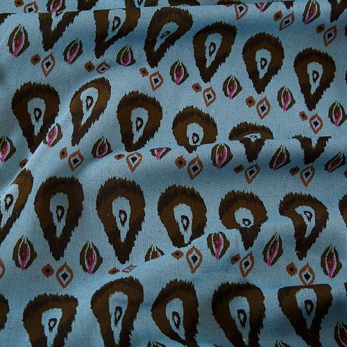 Лен 035-18345 голубой принтованный