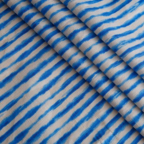 Лен натуральный 035-14632 молочный принтованный