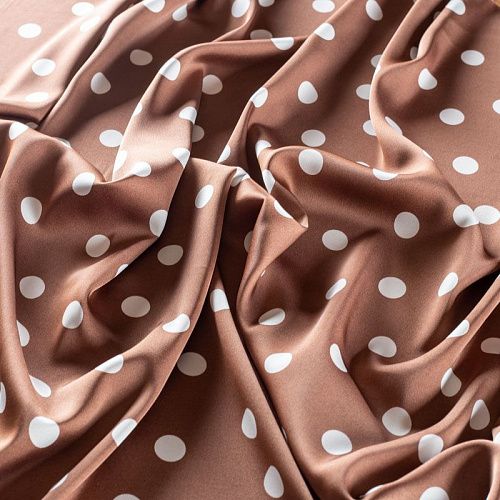 Шелк синтетический 065-01331 светло-коричневый принтованный