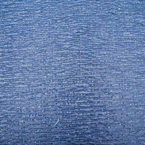 Сетка с пайетками и стеклярусом 050-19863 голубой