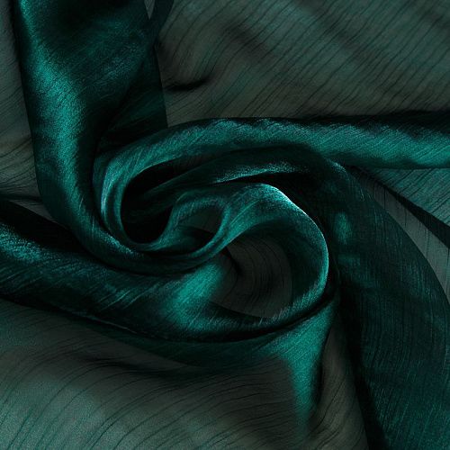 Органза 039-18833 бутылочный зеленый однотонный