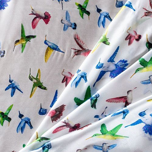 Шелк натуральный К01-243 белый принтованный