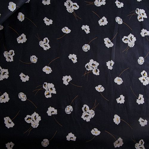 Сатин 063-15078 черный принтованный