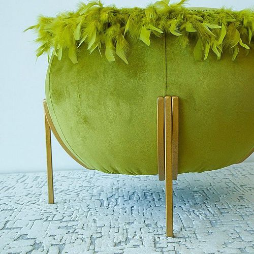 Пуф круглый D 50/65 см H 51 см грушевый 521349 