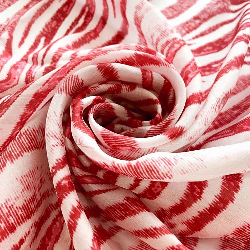 Шарф шифоновый П006 молочный принтованный