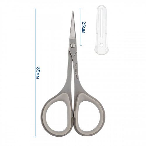 Ножницы Gamma для рукоделия 89 мм с прорезиненными ручками ROS-04 серый