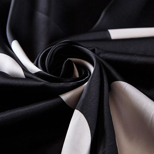 Шелк синтетический 065-13795 черный принтованный