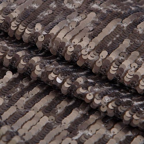 Пайетки на трикотаже F.Filippi 055-16420 зеленая бронза