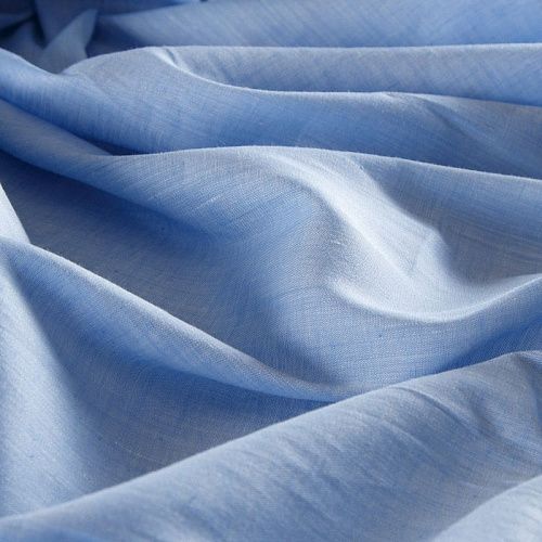 Лен натуральный 035-14961 голубой однотонный