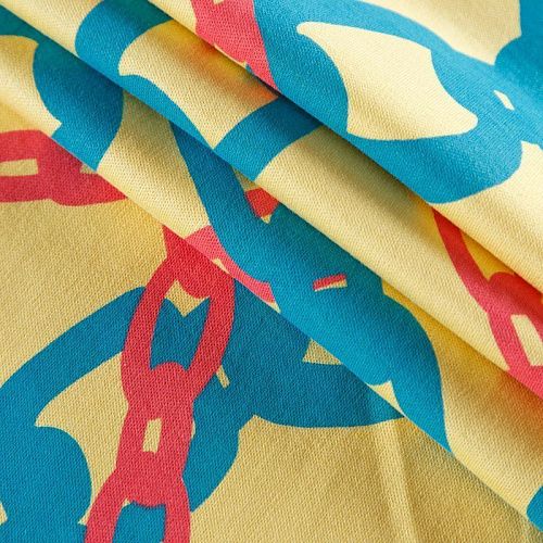 Трикотаж 056-12458 желтый принтованный