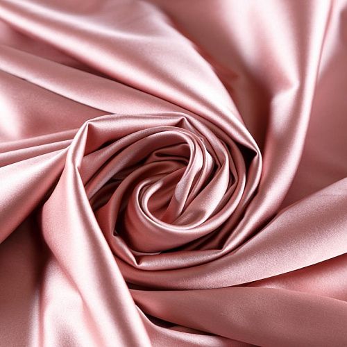 Сатин стрейч 001-09751 пыльно-розовый однотонный
