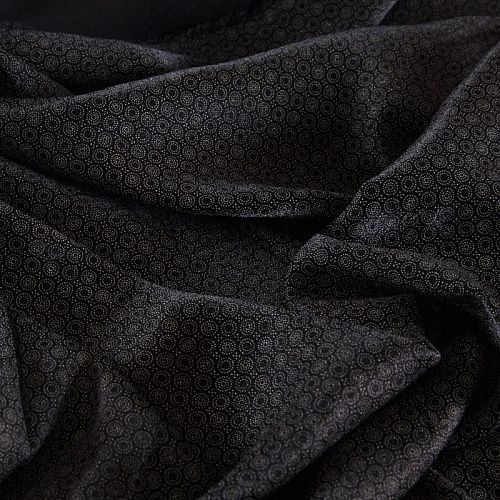 Креп вискозный 026-17063 черный принтованный