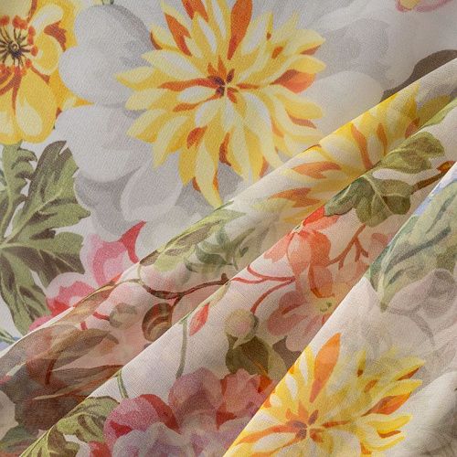 Органза К36-064 молочный принтованный