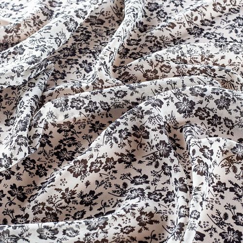 Креп-шифон 027-01427 белый принтованный