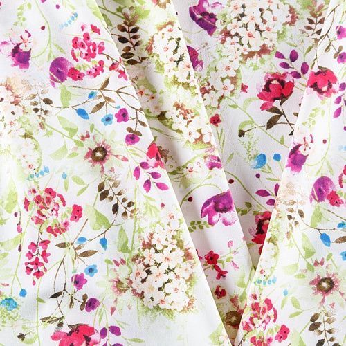 Вискоза "Лоренцо" 036-08214 молочный принтованный