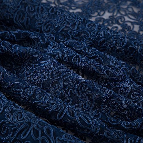 Вышивка на сетке Armani 050-19282 синий