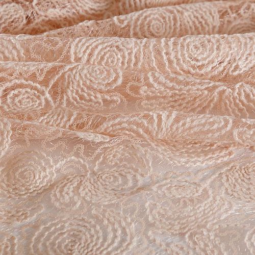 Вышивка на сетке 050-19074 пудрово-персиковый