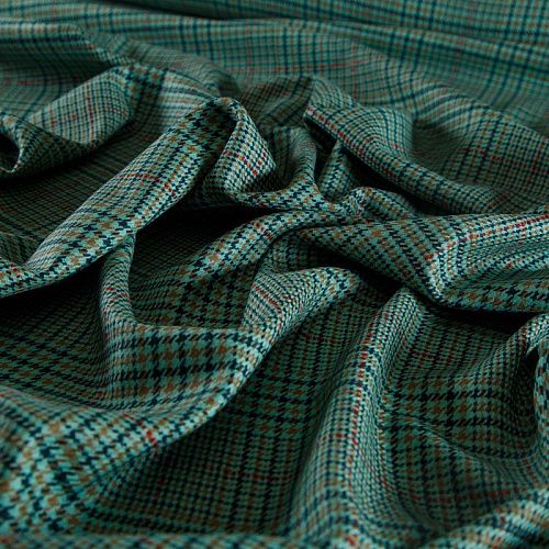 Ткань костюмная 025-14808 светло-зеленый принтованный