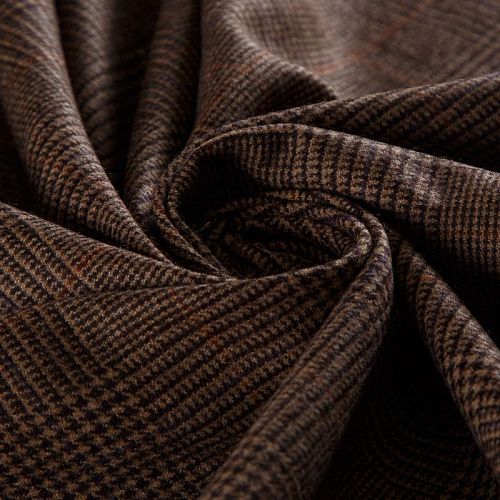 Ткань костюмная  025-14442 коричневый принтованный