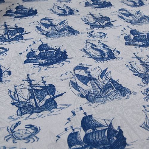 Ткань портьерная H-280 см 19-02-15857 белый принтованный