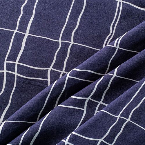 Штапель 069-01589 col.3 темно-синий принтованный