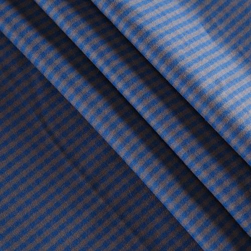 Ткань костюмно-плательная 025-12396 серо-синий клетка
