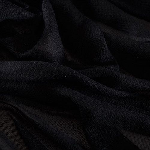 Шифон шелковый 068-16232 черный однотонный