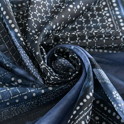 Батист 003-12224 синий принтованный