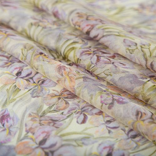 Шифон шелковый Blumarine 068-20072 фисташковый принтованный